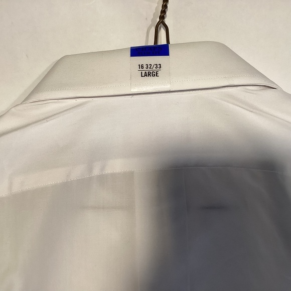 NWT Chaps Mens White Button Down shirt size large slim fit 16 32/33 - Picture 6 of 9